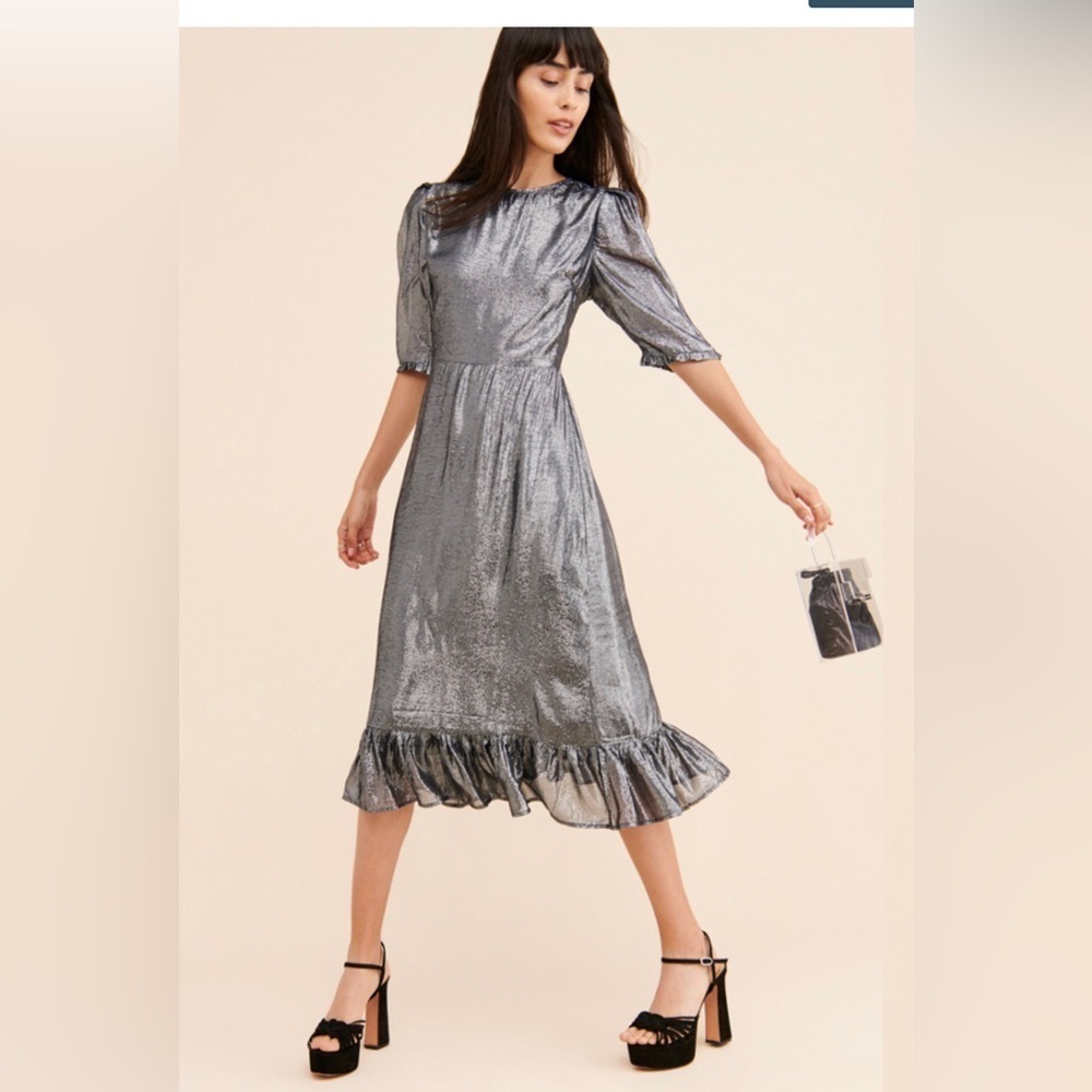 Paul& Joe Sister Majestee Dress Metallic Holiday Cocktail New Year Party, XS/S